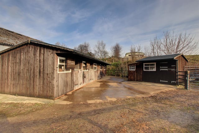 The stable block that forms part of the property, along with six acres of grazing land.