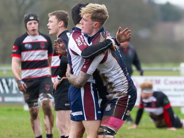 Will Rennard and Joe Davies celebrate