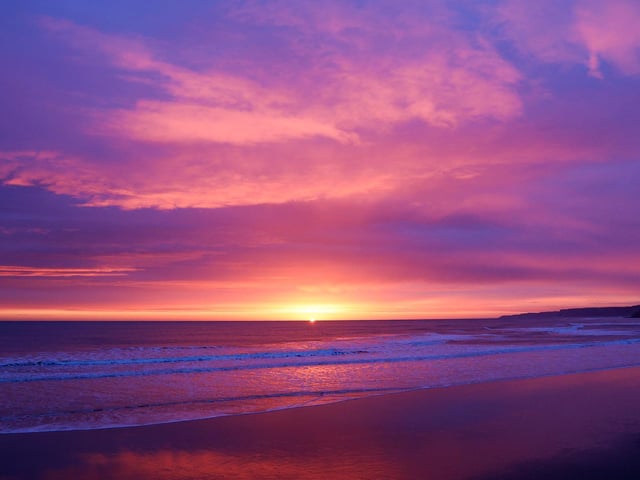 Stunning violet sunrise