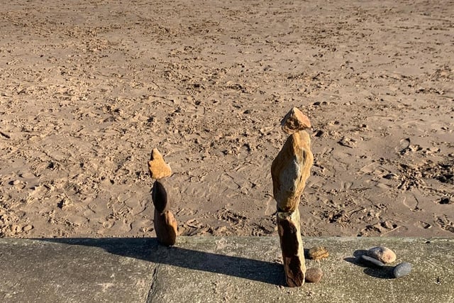 Mysterious cairn figures in North Bay.