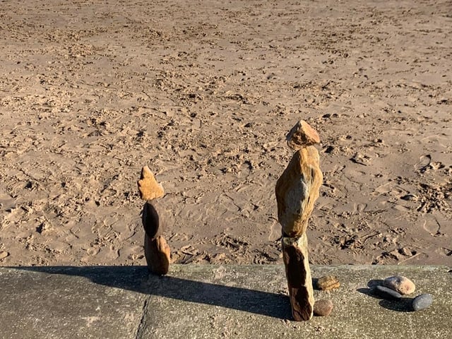 Mysterious cairn figures in North Bay.