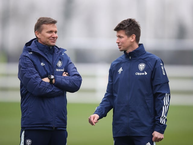 Jesse Marsch in discussion with Franz Schiemer.
