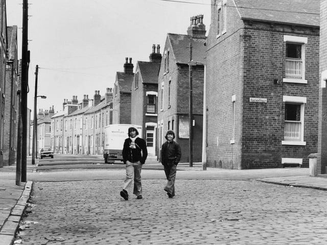 This is Middle Cross Street pictured in May 1978. It was due to be demolished as part of slum clearance plans.