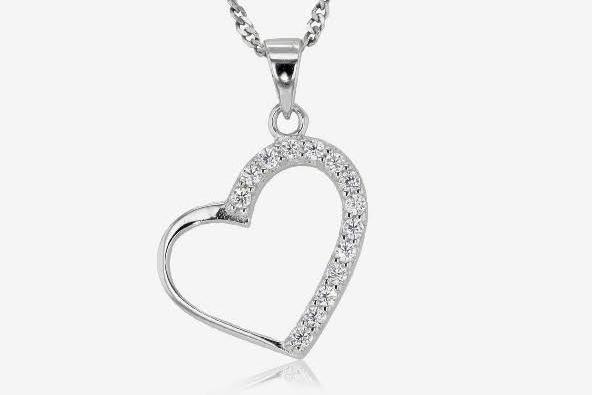 Silver Open Heart Necklace £12.99. This stylish Sterling Silver Natalia heart necklace is a perfect example of elegant simplicity.