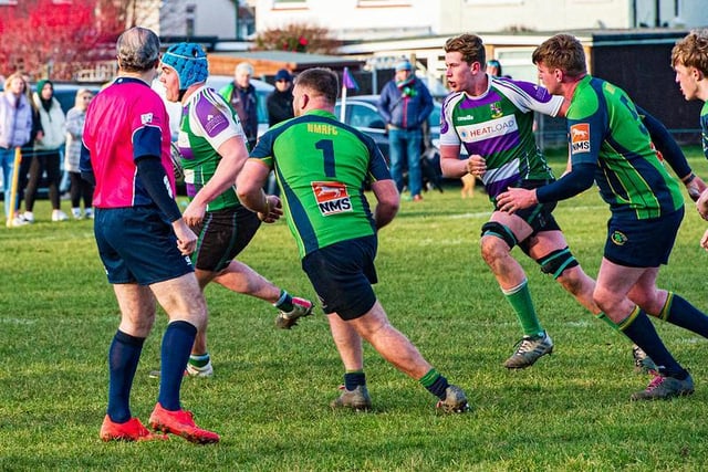 Action from Bognor's 41-0 victory over New Milton in the Hampshire premier at Hampshire Avenue / Pictures: Tommy McMillan