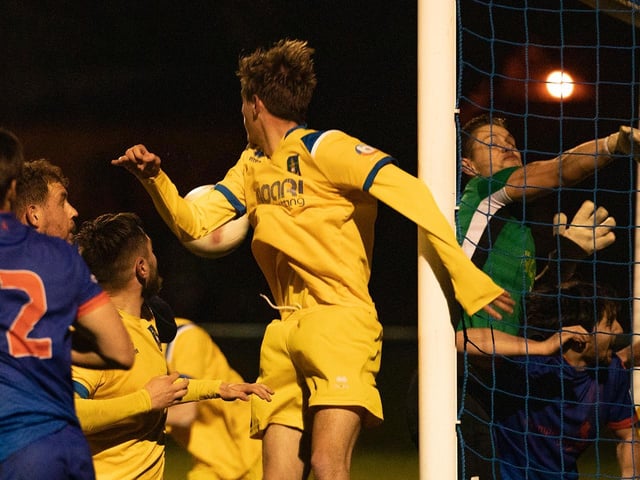 Action from Midhurst's 4-1 SCFL Division 1 Cup win over Selsey at the Rotherfield / Picture: Chris Hatton