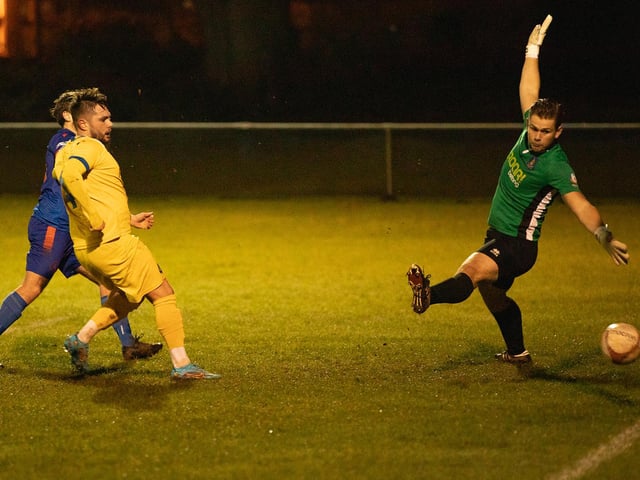 Action from Midhurst's 4-1 SCFL Division 1 Cup win over Selsey at the Rotherfield / Picture: Chris Hatton