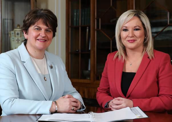 Michelle O’Neill (right) is in very public disagreement with Arlene Foster