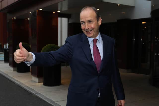 Micheal Martin, gestures after announcing that Fianna Fail members have backed a deal to restore coalition government in Ireland. He has been fiercely critical of Sinn Fein. Photo: Damien Eagers/PA Wire