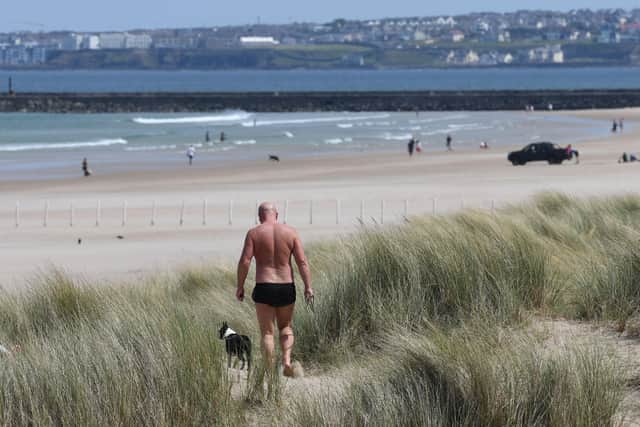 Castlerock beach in fine weather on May 31, as months of lockdown was beginning to ease, and at the end of the best May on record