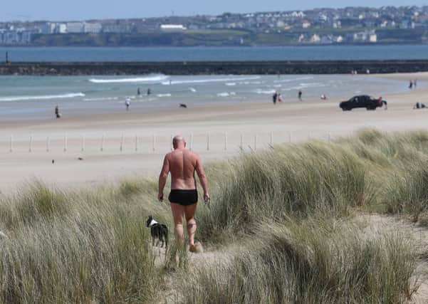Castlerock beach in fine weather on May 31, as months of lockdown was beginning to ease, and at the end of the best May on record