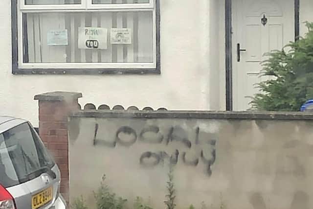 PACEMAKER PRESS BELFAST
28/6/2020
A house in Locksley Gardens, Finaghy which was targeted on Saturday in a racially motivated attack