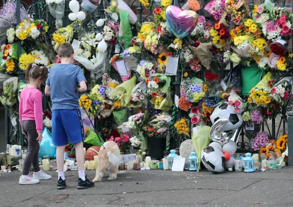 Floral tributes to Noah Donohoe
