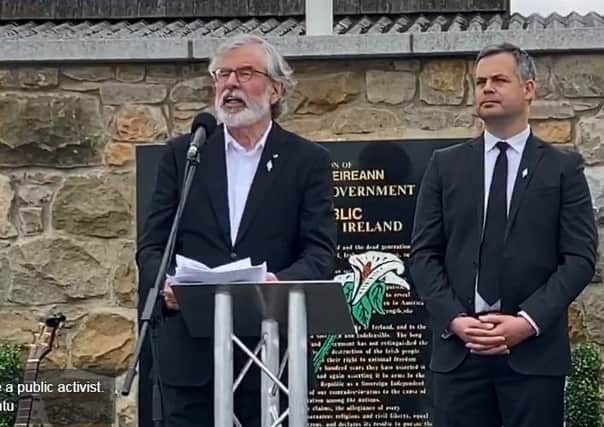 Gerry Adams at Bobby Storey's funeral