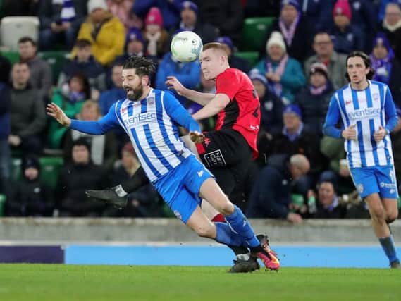 Curtis Allen helped Coleraine win the League Cup against Crusaders back in February