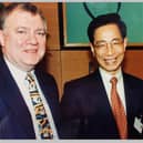 John Cushnahan, a former Alliance Party leader then Fine Gael MEP, who was European Parliament Rapporteur for Hong Kong from 1997 to 2004 after Hong Kong was handed back to China. Pictured in 2002 with Martin Lee, leader and founder of Hong Kong Pro-Democracy Movement and Chris Patten, EU External Relations Commissioner and before that the last governor of Hong Kong