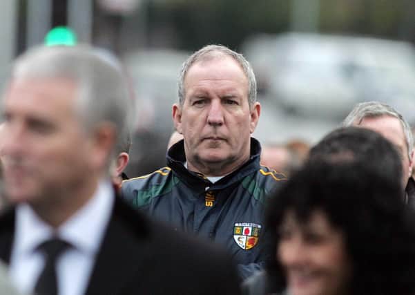 Bobby Storey at Danny McIlhone's funeral in west Belfast in 2008. The Belfast man went missing in 1981 aged 19 with the IRA admitting to his murder in 1999.
