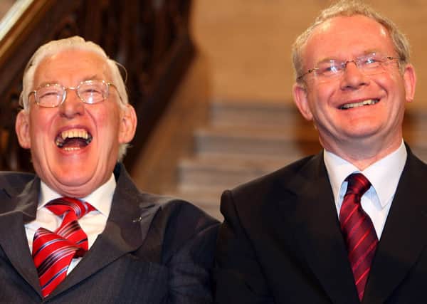 First Minister Ian Paisley and Deputy First Minister Martin McGuinness after being sworn in as ministers of the Northern Ireland Assembley in May 2007.  Paisley once told Billy Spence, that “one day he would be prime minister". Photo: Paul Faith/PA Wire