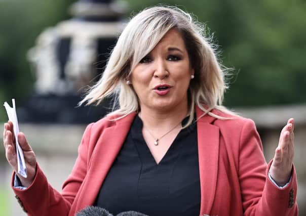 Michelle O’Neill facing the media for the first time since Tuesday’s funeral of Bobby Storey