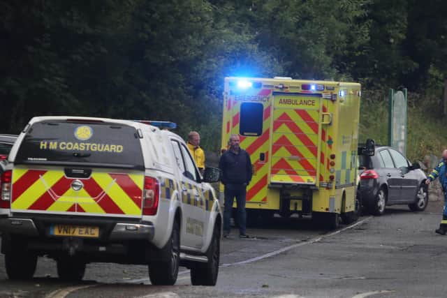 A full scale emergency was declared at Cushendall on Saturday evening after a swimmer got into diffiuclty. PICTURE: KEVIN MCAULEY/MCAULEY MULTIMEDIA