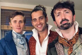 Raymond Walsh (right) with Les Miserables characters Marius and Enjolras