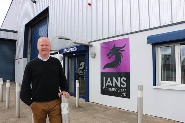 CEO of Jans Composites, Ronan Hamill, pictured outside their new facility in Antrim, who is the brainchild of the Hydropod, a portable hand washing station