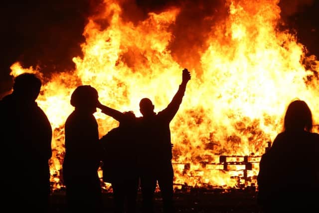 An eleventh night bonfire. Jamie Bryson says: "Rather than a more centralised large bonfire in each area, any bonfires that take place should be small, localised and more akin to a small wood fire"