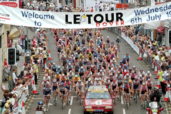 File photo dated 06-07-1994 of cyclists passing through the streets of Dover, Kent at the start of the Le Tour a two day excursion of the Tour de France into England.