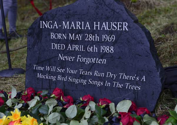 A memorial was unveiled on the 30th anniversary near the spot where Inga-Maria Hauser's body was discovered was in Ballypatrick Forest. Picture: Arthur Allison/Pacemaker Press