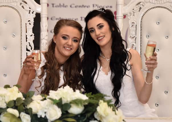 Robyn Peoples and Sharni Edwards were the first same-sex couple to marry in NI in February