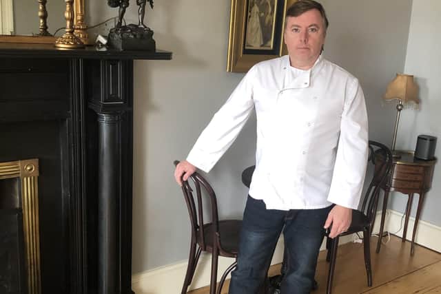 Jim Mulholland chef/owner of gourmet restaurant No14 At the Georgian House in Comber pictured in the new James George Allen tea house