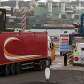 The UK has applied to the EU to put internal UK checks at ports such as Larne, above