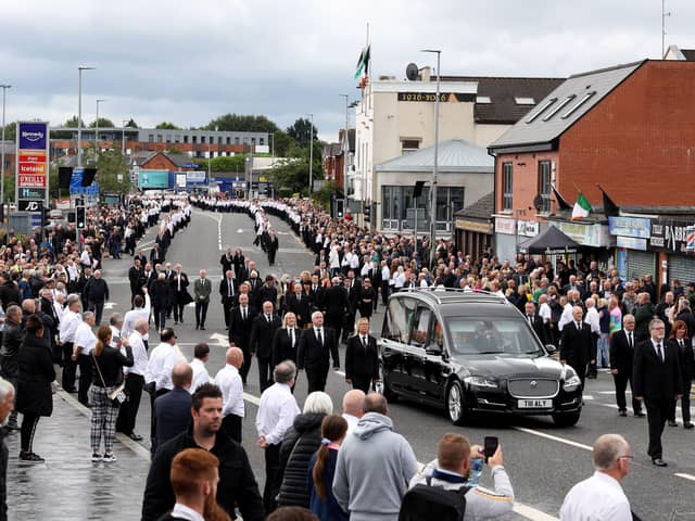 Thousands of people turned out for the funeral of the IRA veteran Bobby Storey in west Belfast on June 30 despite restrictions on the numbers that can attend outdoor gatherings. 
PPhoto Pacemaker Press