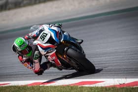 Eugene Laverty on the BMW S1000RR during the final World Superbike test at Catalunya in Spain ahead of the season restart over the first weekend in August at Jerez.