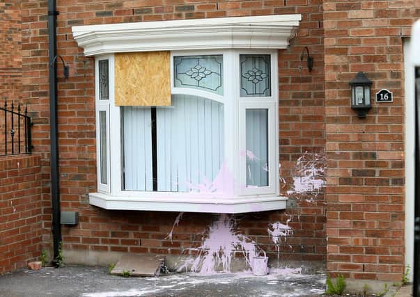 Detectives are investigating an attack on a house in the Pembroke Manor area of Dunmurry on the evening of Saturday 11 July. Officers attended to find a bullet hole in the front window of the house, and a bullet located within an interior wall.
Photo Pacemaker Press