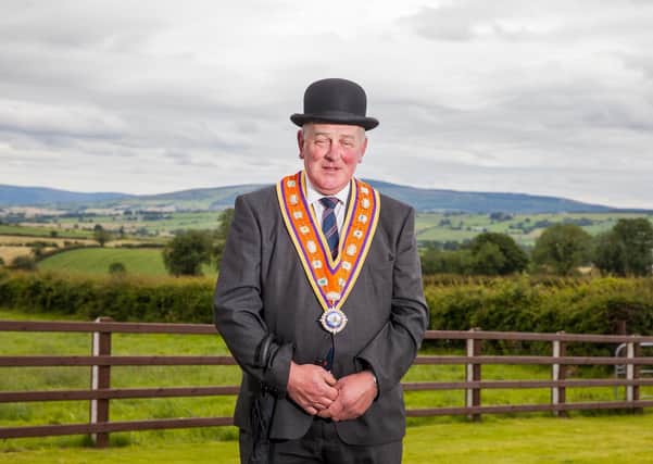 The Grand Master of the Grand Orange Lodge of Ireland, Most Worshipful Brother Edward Stevenson, seen before the Twelfth of July, when the Order was encouraging people to celebrate from home, which they did.  Photo: Graham Baalham-Curry LRPS/PA Wire