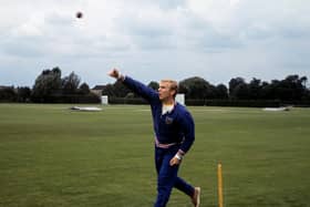 England captain Bobby Moore tries his hand at cricket during a training session at Roehampton in 1966