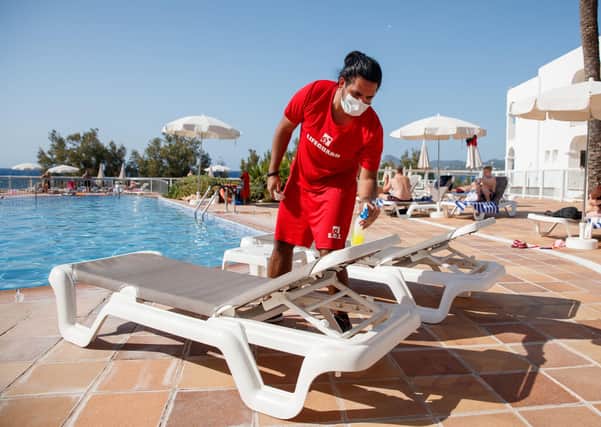 Covid cleaning at TUI BLUE Aura in Ibiza. Photo: Queenborough/PinPep/TUI/PA Wire