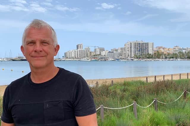 Dave Clarke, 57, a care home director from Bristol, who is on holiday with his family in Ibiza. Expat British business owners have said new travel quarantine rules are a "lifeline" for the tourism industry in Ibiza. Photo: Tom Pilgrim/PA Wire