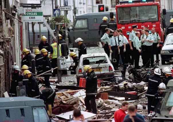 The aftermath of the republican Omagh bomb massacre in August 1998. No one has ever been convicted of murdering the 29 victims who died. A dissident terrorist Colum Murphy was found guilty of plotting to cause the blast. The Real IRA leader Michael McKevitt was found guilty of directing terror. And in a civil case in 2009, Liam Campbell, Colm Murphy and Seamus Daly were all found liable for the atrocity