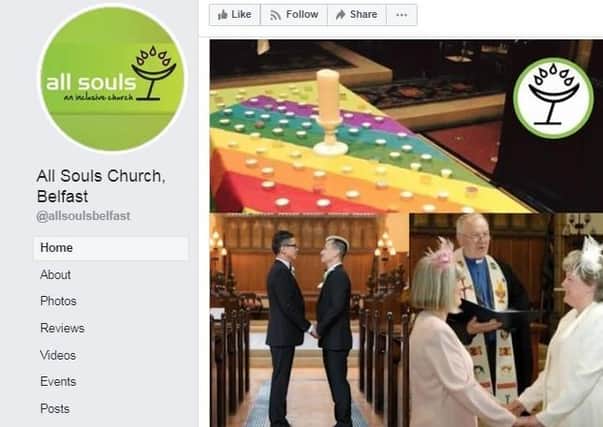 The Facebook page of All Souls' church