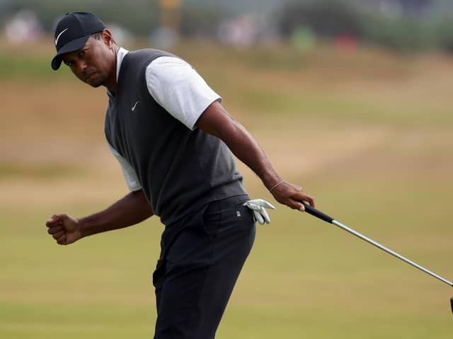 USA's Tiger Woods won his 10th major at the Open Championship in 2005.