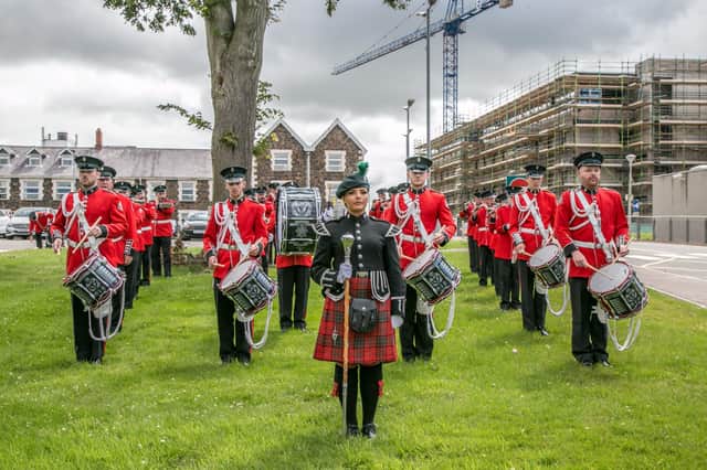 Lisburn Young Defenders playing for the NHS Staff and Patients at Lagan Valley Hospital on the Twelfth. Pic by Norman Briggs, rnbphotographyni