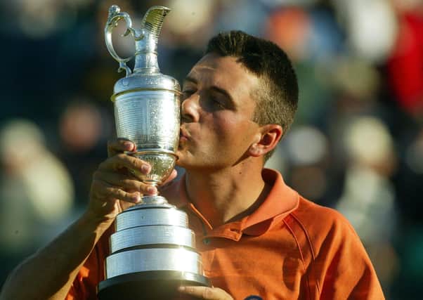 File photo dated 20-07-2003 of USA's Ben Curtis celebrating with the claret jug following his victory in the 132nd Open Championship at Royal St George's, Sandwich, Kent.