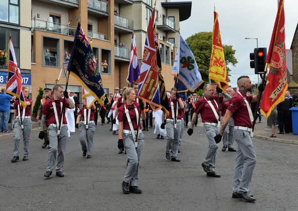 Standard bearers with the Clyde Valley Flute Band