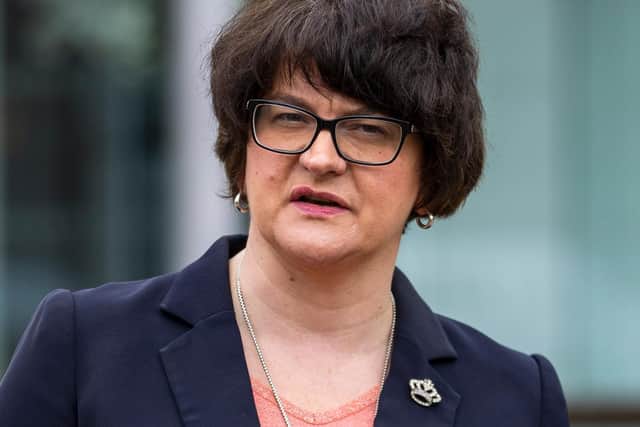 First Minister Arlene Foster pictured during a visit to the Galgorm Resort near Ballymena, Co Antrim on Monday. (Photo: PA Wire)