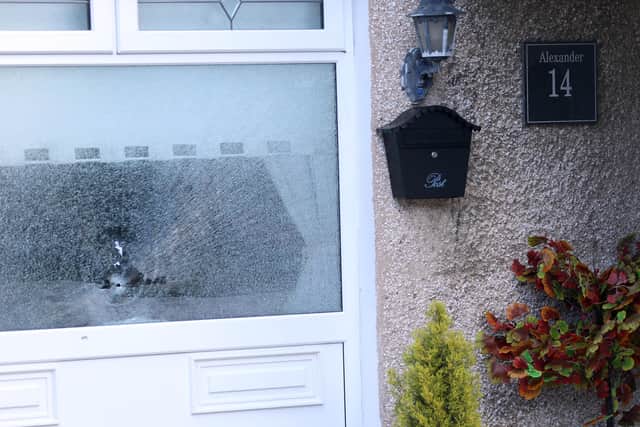 Police investigate an overnight shooting on a house in Cranbrook Court in the Ardoyne area of Belfast. A shot was fired through the front window of the house.
PICTURE BY STEPHEN DAVISON