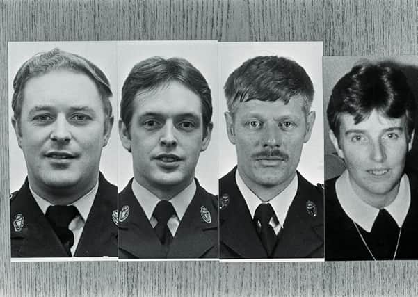 Pacemaker Belfast - Archive
Joshua Cyril Willis (33) David Sterritt (34) and William James Hanson. The three RUC men and Sister Catherine Dunne(37) who were killed by an explosion.