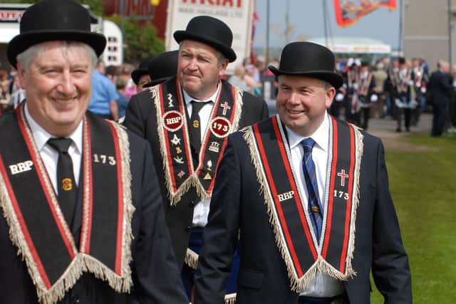 Members of Ahoghill RBP 173 enjoying the day in Larne, 2012. Picture: Peter Rippon/Ballymena Times