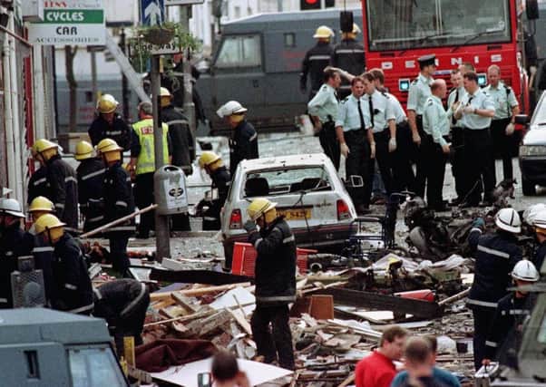 The aftermath of the Omagh bomb in August 1998